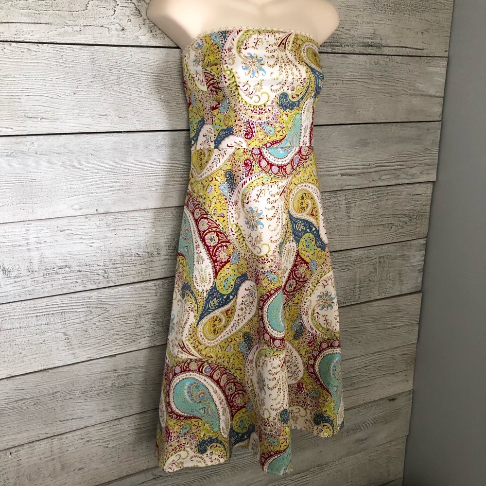 Moda International Victoria Secret Paisley Strapless Summer Dress Size 6/8